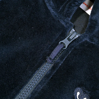 Kids school clothes boy/girl school vest navy velour lining hooded outside jacket front zippers and embroided heart kids tops