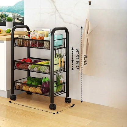 Kitchen Storage Ra Doorstep Drop off Mobile Cart Standalone Floor-Mounted Multi-Functional Organizer for Cooking Utensils