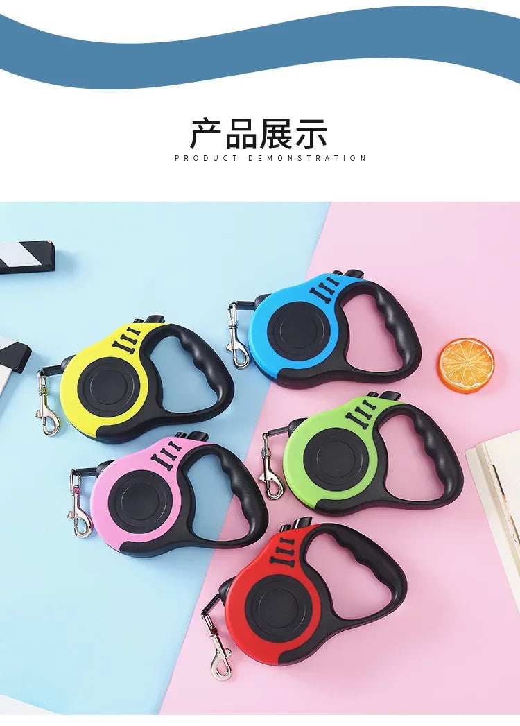 3m 5m Dog Leash Strong Nylon Puppy Lead For Small Medium Large Dogs Cats Automatic Retractable Durable Yorkshire Pet Supplies