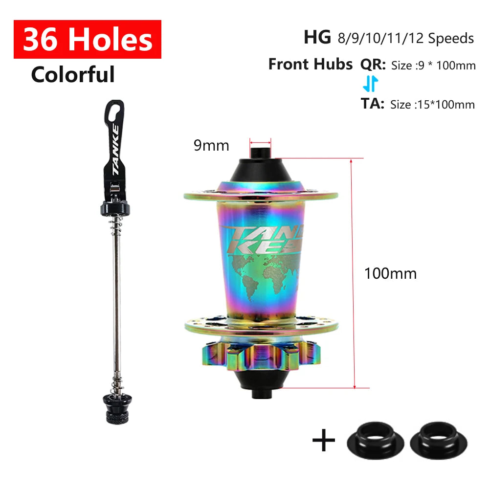 TANKE 120 Click Hub 6 Bearing MTB Mountain Bike Hub Front Rear 28 32 36 Holes QR Thru-axle Exchange Disc Brake Bicycle Hubs HG
