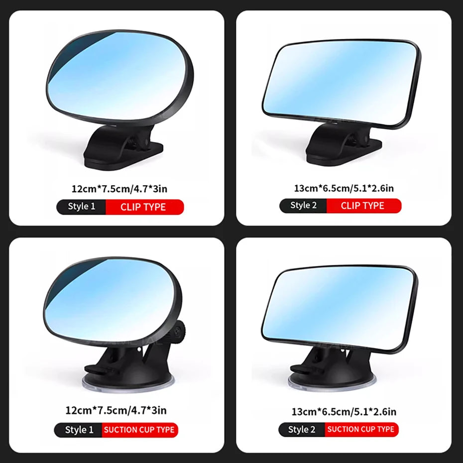 Interior Car Baby Mirror Rear Seat Baby Kids Monitor Mirrors For Safety Auto Windshield Suction Cup Sun Visor Plate Clip Mirror