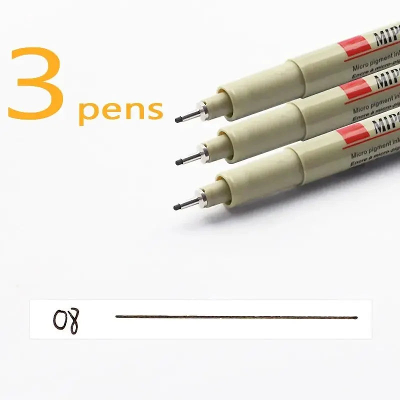 3pcs Manga Markers Needle Pen Art Hand-painted Hook Line Pen Sketch Pens Stationery Set Art School Supplies Art Sakura Pen New