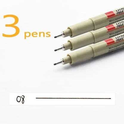 3pcs Manga Markers Needle Pen Art Hand-painted Hook Line Pen Sketch Pens Stationery Set Art School Supplies Art Sakura Pen New