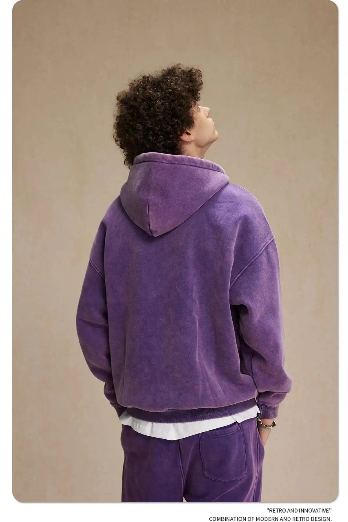 IEFB Men's Wear Wax Printing Vintage Male Hoodies Oversized Loose Zipper Water Washed Plush Sweatshirt Trendy New 9C9349