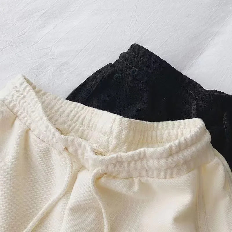 Women Casual Drawstring Sports Shorts Summer Thin High Waist Yoga A-line Shorts Loose Women Running Straight Trousers