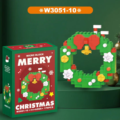 Christmas Gifts Building Block Series Santa Claus Reindeer Puzzle Assembly Bricks Table Decoration Toys for Child Chrismas Gift