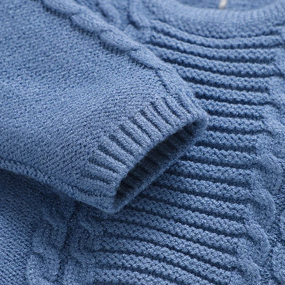Kids Clothes Set 0-9M Autumn Winter Blue Casual Outerwear Newborn Infant Boys Long Sleeve Sweaters Pullovers+Pants Toddler Suits