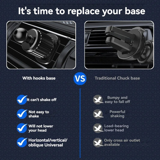 Car Phone Holder Bracket Accessories Interior Auto Air Outlet Cellphone Support Parts Phone Stand Base Fixing Clip