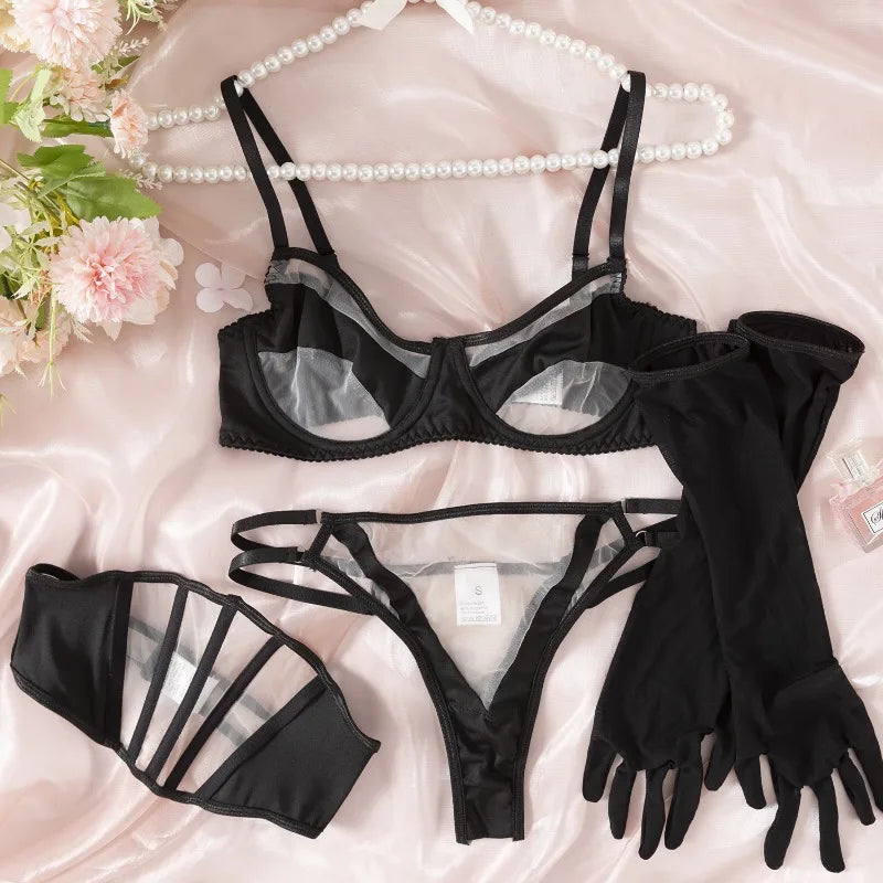 Lingeries for Woman Set Sexy Wear Set Women Bra Lingerie Ladies Transparent Underwear for Lady on Offer Sexy-lingerie-set Thong