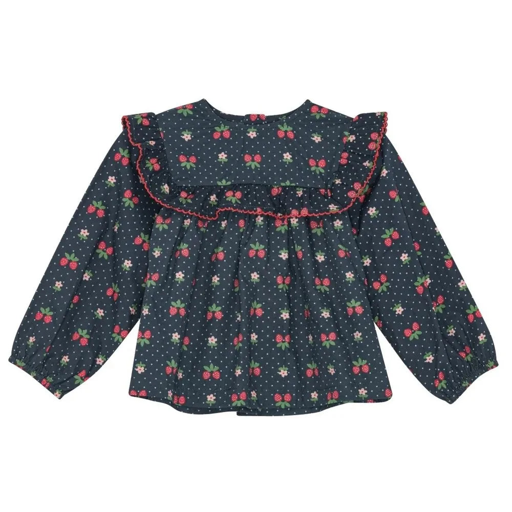 Kids Girls Clothes 25AW New Toddler FL Cute Bow Strawberry Printed Dresses Denim Vest Dress Jeans Children Clothing