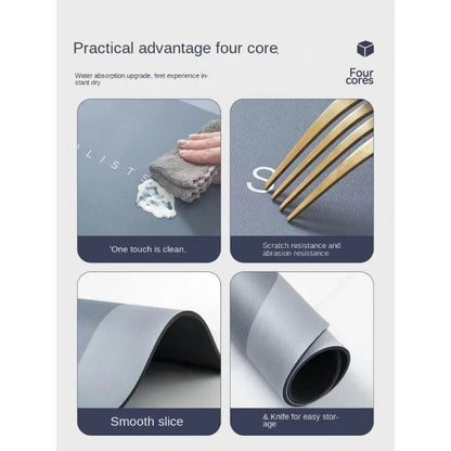 Bathroom floor mat, bathroom, diatom mud absorbent mat, toilet door carpet, non-slip entrance, bathroom quick-drying cushion