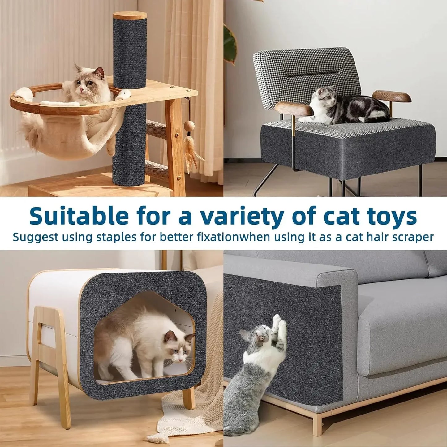 Anti Cat Scratch Sofa Cat Crawling Mat Sofa Protection Grinding Climbing Frame Self-adhesive Carpet Cats Scratch Board Cat Toys