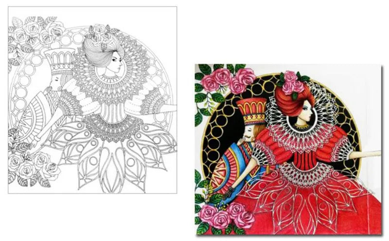 1 Books Mandalas Flower Coloring Book For Children Adult Relieve Stress Kill Time Graffiti Painting Drawing Art Book Stationerys