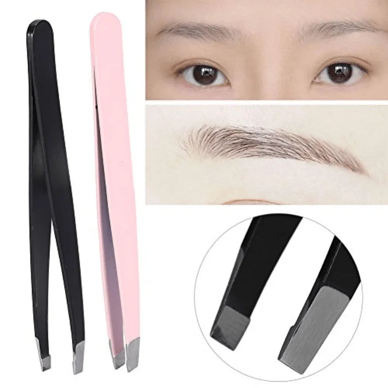 Stainless Steel Eyebrow Tweezers - Precision Hair Removal And Shaping Tool for Women and Men -  Durable And Comfortable Grip