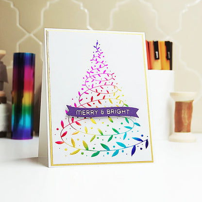 Christmas Tree And Sentiment Words Metal Cutting Dies For DIY Card Making Scrapbooking Photo Album Crafting Supplies Template