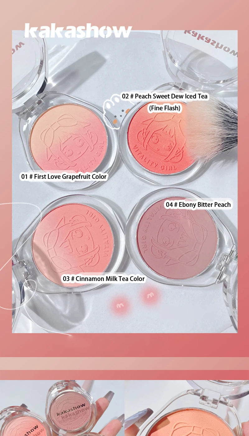 Kakashow Youthful Gradient Blush - Natural Nude Shade,  Easy-to-Blend Formula with Long-lasting Matte Finish,