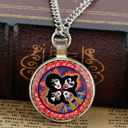 Creative Handmade Clothing Accessories Band Design Glass Dome Pendant Necklace for Men And Women Unique Jewelry Gift