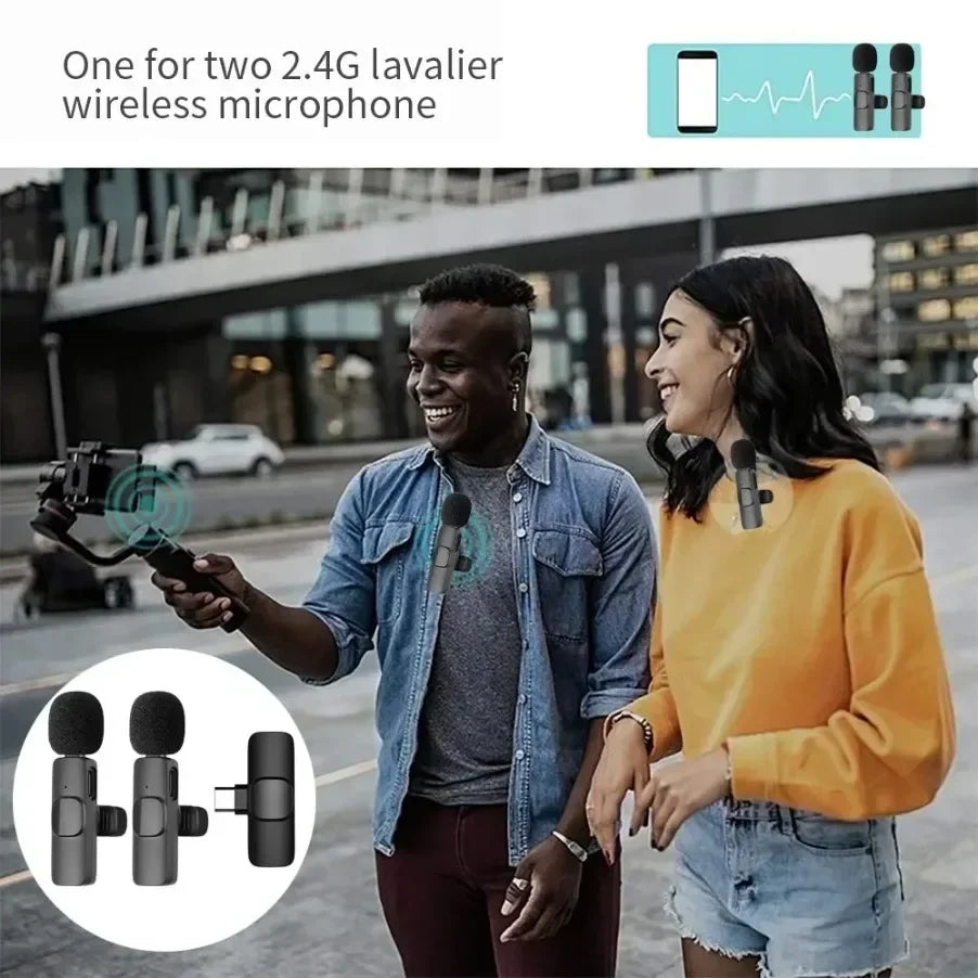 VIKEFON Microphone Wireless Lavalier for Live Streaming/YouTube/TikTok/Facebook Live Noise Reduction Mic For iPhone/Android
