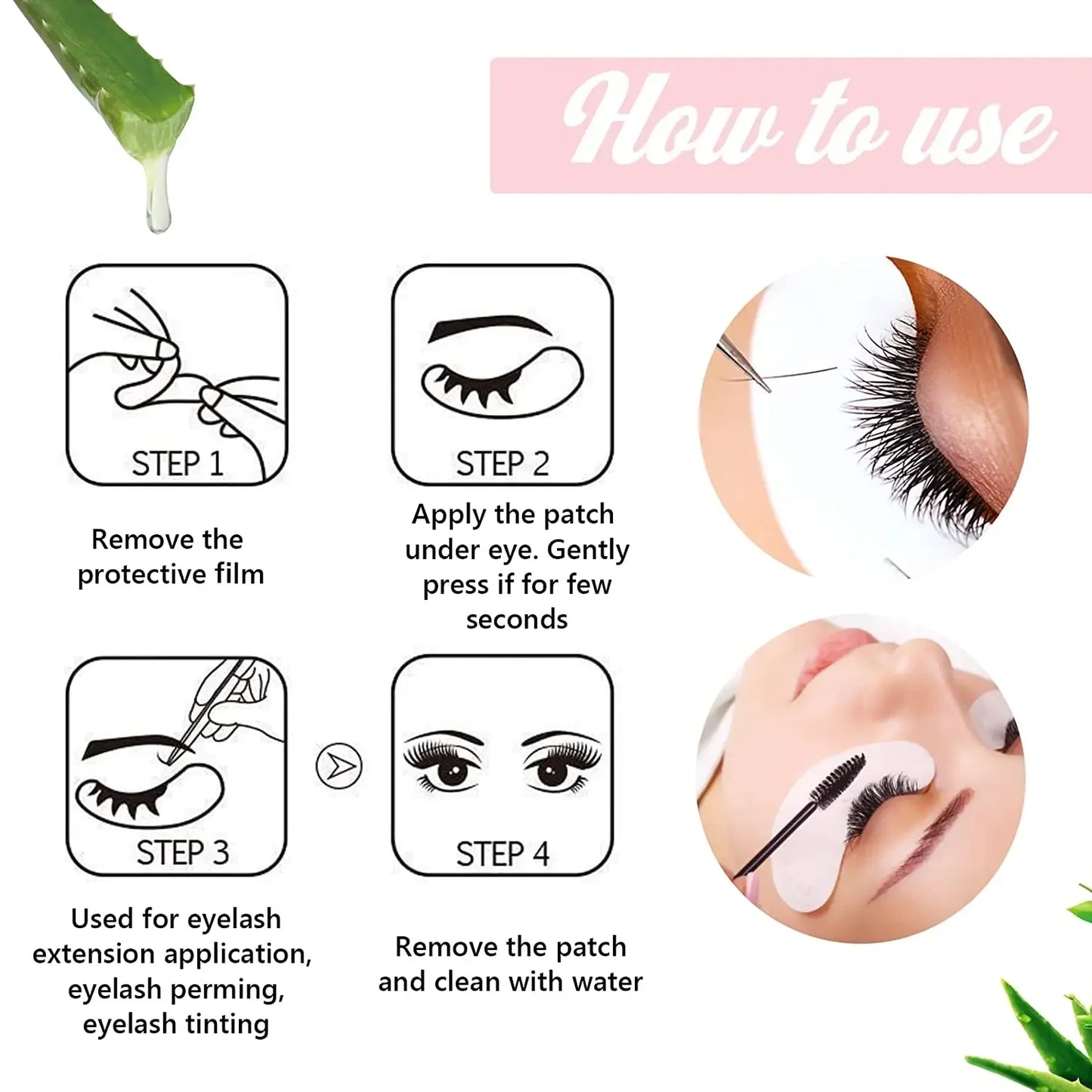 100pairs Eye Patches Eyelash Extension under Eyelashes Fake Lashes Stickers Lash Extension Supplies Patches for Building Eyelid