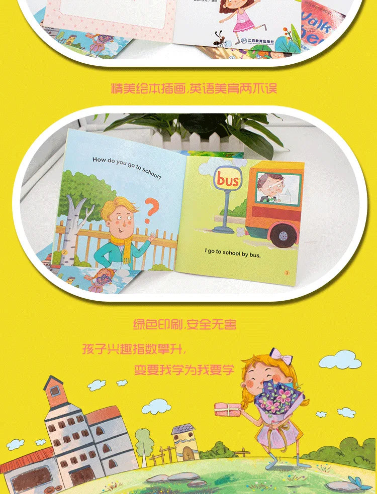 60 Books/Set Children's English Early Learning Picture Book Graded Reading Storybook Enlightenment Cognitive Tale Bedtime Story