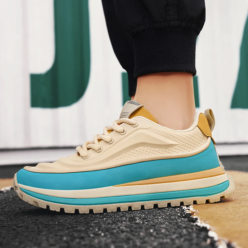 Men Shoes Platform Male Sneakers Fashion Thick Soles Casual Sport Shoes Breathable Height Increased Athletic Shoes Walking Shoes