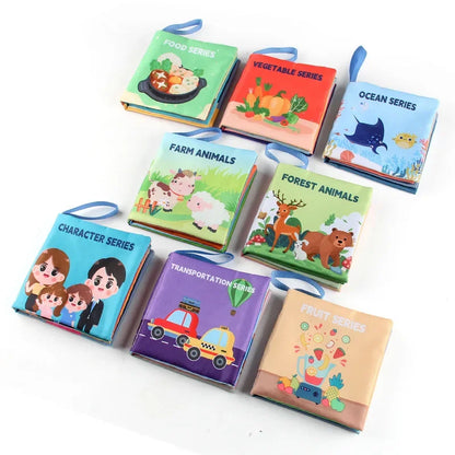 Cloth Book for Early Education Toys 4-page 8-sided English Palm Book Books for Kids Manga Book English for Child Kids