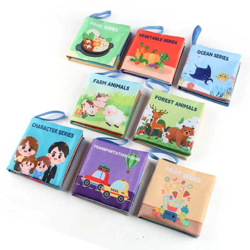Cloth Book for Early Education Toys 4-page 8-sided English Palm Book Books for Kids Manga Book English for Child Kids