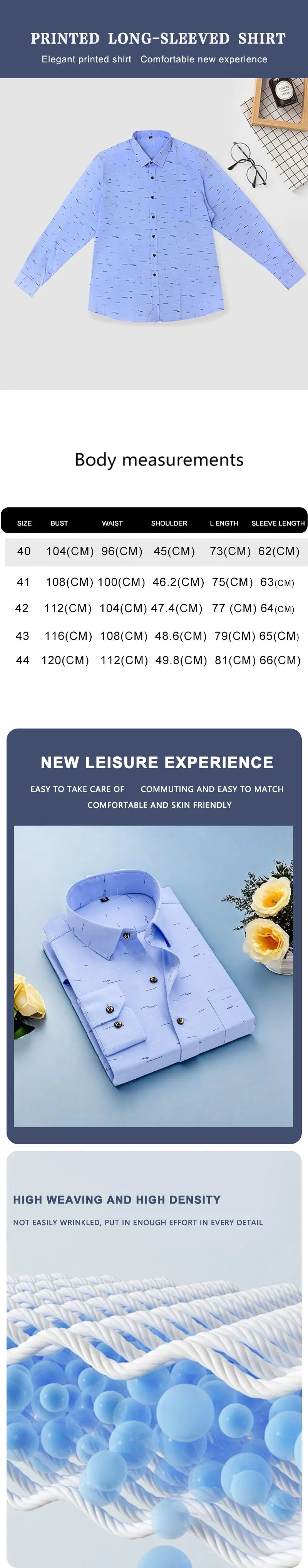 2025 Spring and Summer New Male Trend Fashion Print Business High Luxury Long Sleeve Shirt Korean Version Slim-fit Lapel Dress