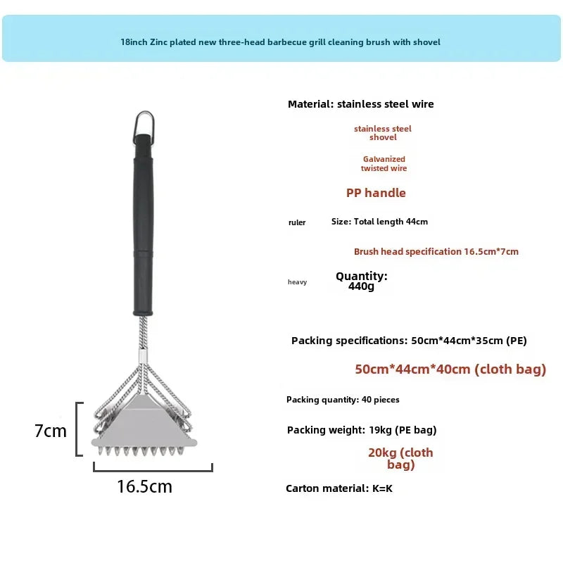 Barbecue Grill BBQ Brush Clean Tool Grill Accessories Stainless Steel Bristles Non-stick Cleaning Brushes Barbecue Accessories