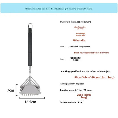 Barbecue Grill BBQ Brush Clean Tool Grill Accessories Stainless Steel Bristles Non-stick Cleaning Brushes Barbecue Accessories
