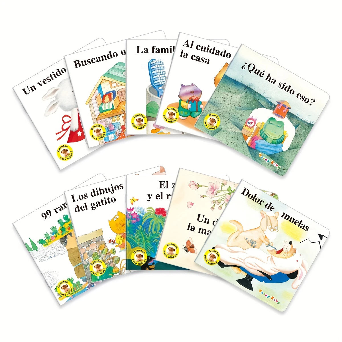 Spanish series A Set Of 10 Baby Bedtime Fairy Tale Early Education Books Children's Enlightenment Color Picture Reading Toy Gift