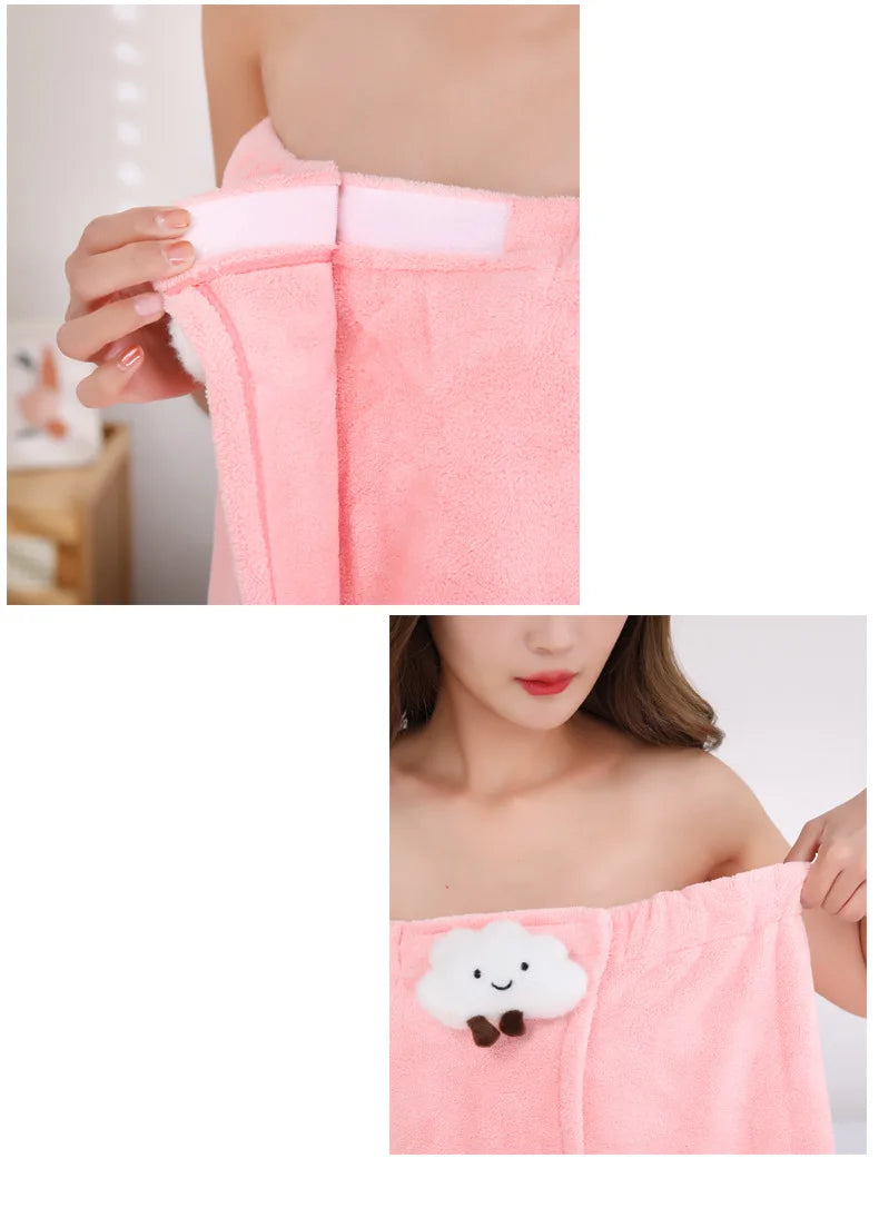 Bath Towel Household Women Wearable Wrap Adults Absorb Water Quick Dry  Skirt Long Style Bathroom Washable Bathrobe Sexy Towels