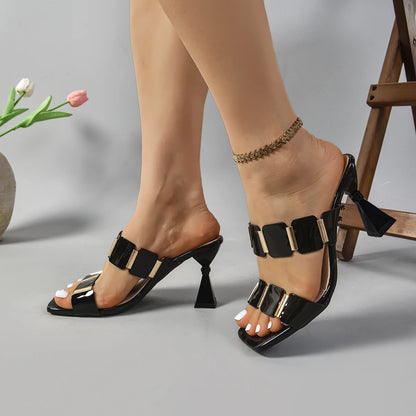 Shoes for Women 2025 Women Fashion Spring Summer High Heel Sandals Lady Sexy Comfortable Female Cute PU Sandals Women Shoes