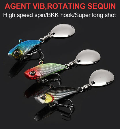 WALK FISH 7g 11g 15g 21g Spinner Bait Metal VIB Fishing Lure Rotating Tail Vibration Sequins Japan Wobbler Trolling Bait Pesca