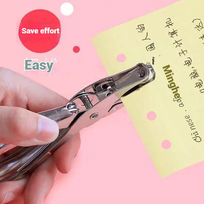 Single Hole Punch 8 Sheet Capacity 6mm Diameter Hole Puncher Hand Paper Scrapbooking Punches for Home Office School Supplies