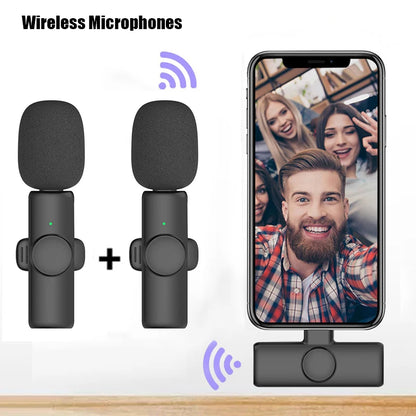 Professional Wireless Lavalier Microphone for iPhone iPad Laptop Android Live Gaming Video Recording Interview Business Mic