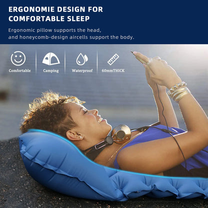 Camping sleeping mats Portable inflatable mattresses Outdoor inflatable mattresses Thickened camping Foot-operated inflatable