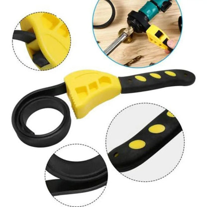 Multifunctional Belt Wrench Adjustable Rubber Strap Jar Wrench Tool Opener Wrench Cartridge Pipe Wre Filter Oil Disassembly 6in