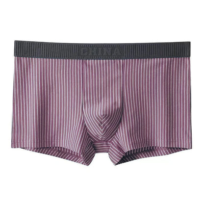 1Pcs Boxer Shorts Men's Underwear Sexy Panties Cotton Striped Man Underpants Male Boxers Homme U Convex Lingerie Free Shipping