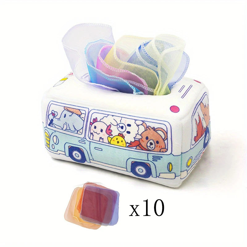 YY17（0+10 ）Baby Tissue Box - Montessori Baby Toys 5 Months Baby Tissue Box Learning Toys, Baby Puzzle Toys