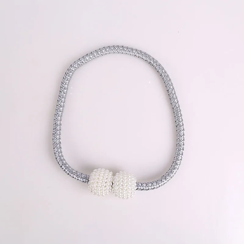 1pcs-2PCS New curtain buckle, curtain strap, pearl buckle design, no drilling installation, curtain tie rope
