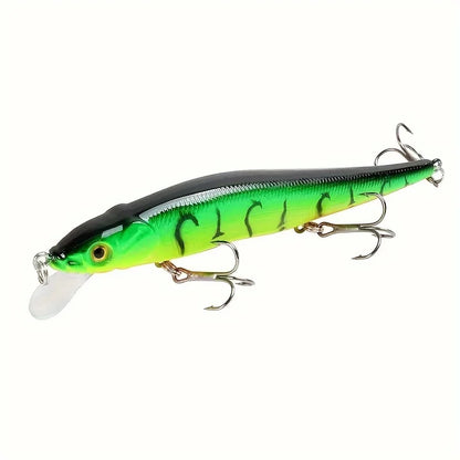 1pc 4.52inch/0.49oz Plastic Simulation Lure, Minnow Hard Bait With 3 Treble Hooks, Artificial Bait For Pike Carp
