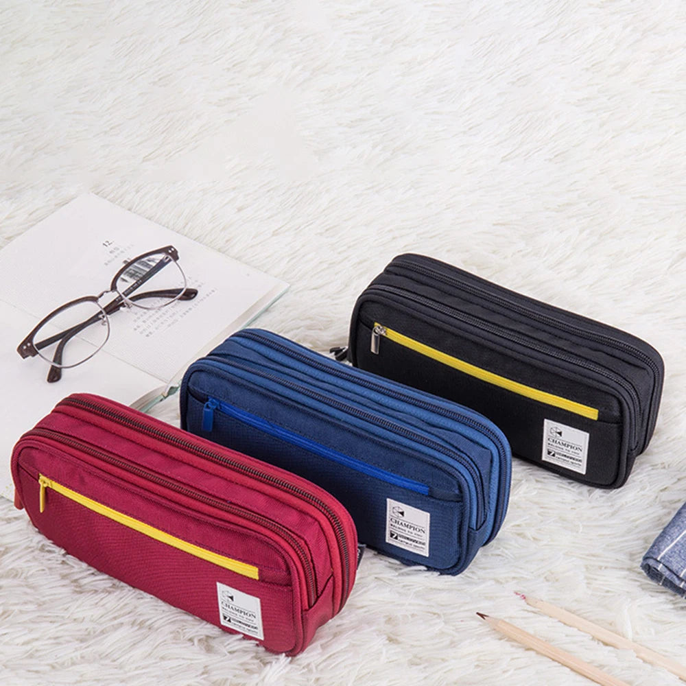 1PC Large Capacity Pencil Case Stationery Cute Boys Girls Gift Bag Pen Box Pencil Cases Storage Student School Office Supplies