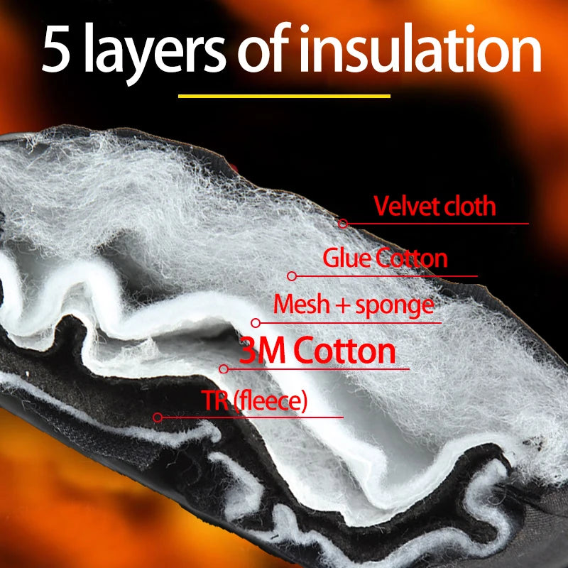 قفازات حرارية شتوية لركوب الدراجات والتزلج والرياضات الخارجية والجري والدراجات النارية وقفازات صوفية تعمل باللمس وقفازات دافئة غير قابلة للانزلاق بأصابع كاملة