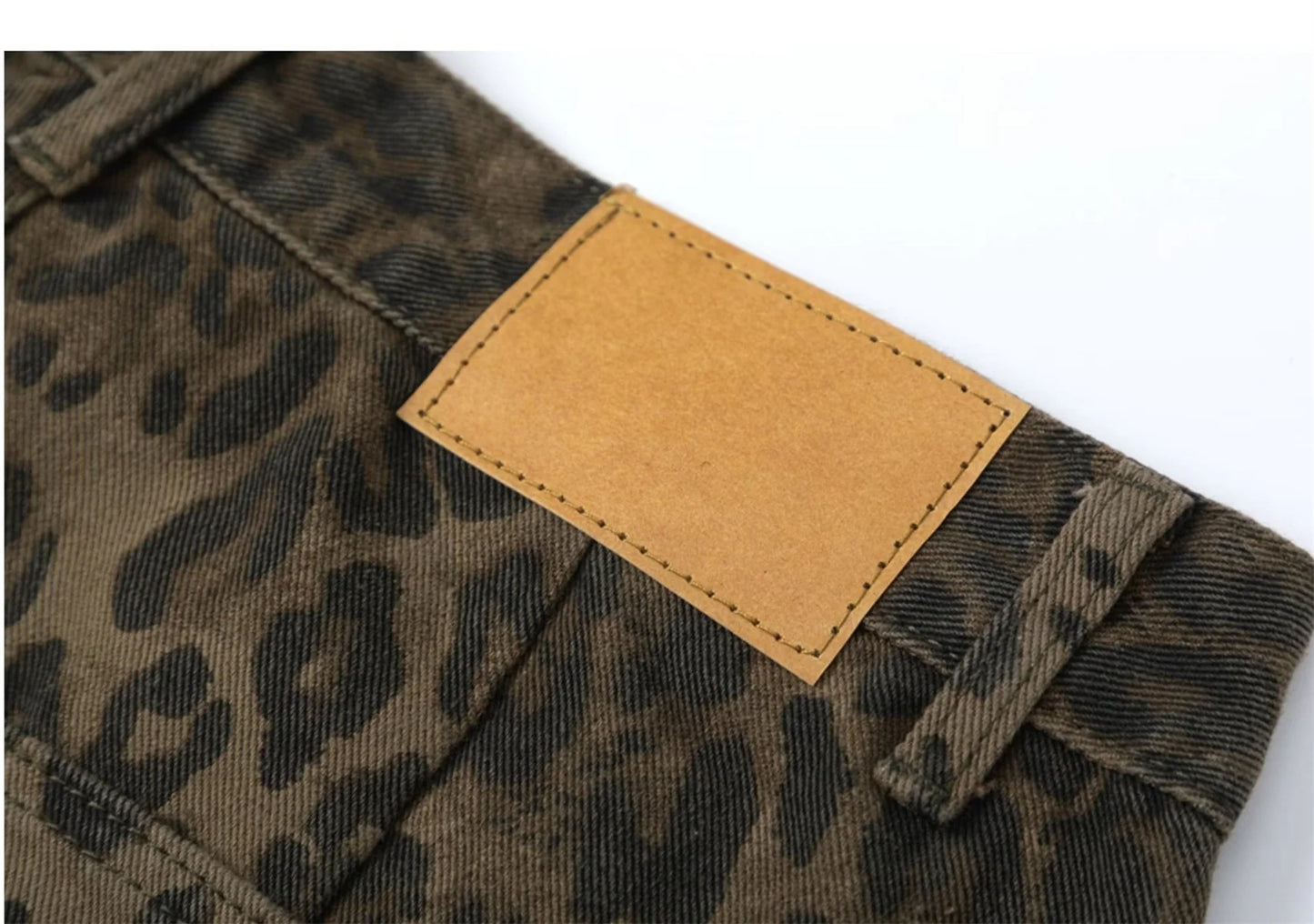 Vintage Leopard Jeans Women Denim Pants Female Spring Oversize Casual Wide Leg Trousers Streetwear Hip Hop Clothes Loose Y2K