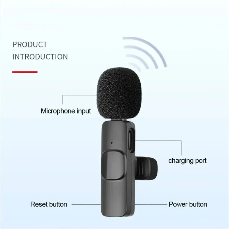 VIKEFON Microphone Wireless Lavalier for Live Streaming/YouTube/TikTok/Facebook Live Noise Reduction Mic For iPhone/Android
