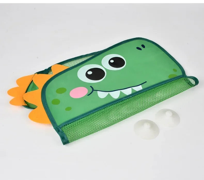 Kids Tidy Organizer Storage Suction Bathroom Bathtub Doll Hanging Bag  Dinosaur Animal Baby Bath Toys Basket Mesh Bag Water Toys
