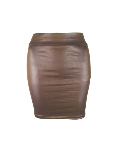 Leather Matte Slim Mini Sexy Fashion PU Hot Short High Waist Skirt Korean Nightclub Streetwear Wholesale Clothes 7ST
