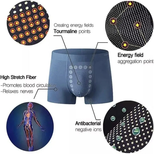 Energy Field Therapy Men's Underwear Elastic Polyester Fibre Long Lasting Slim Briefs Breathable Magnetic Therapy Men Underwear