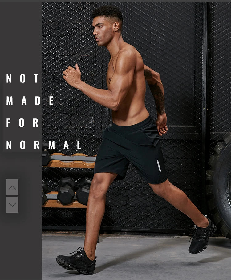 Plus Size Running Shorts Men Loose Dry Fit Basketball Gym Fitness Black Shorts Jogging Workout Athletic Bottom Zipper Pocket